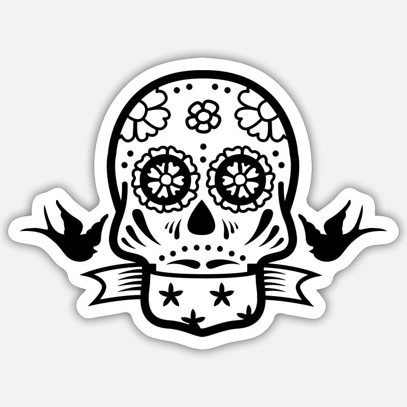 skull tattoo Sticker size S (10 x 10 cm)