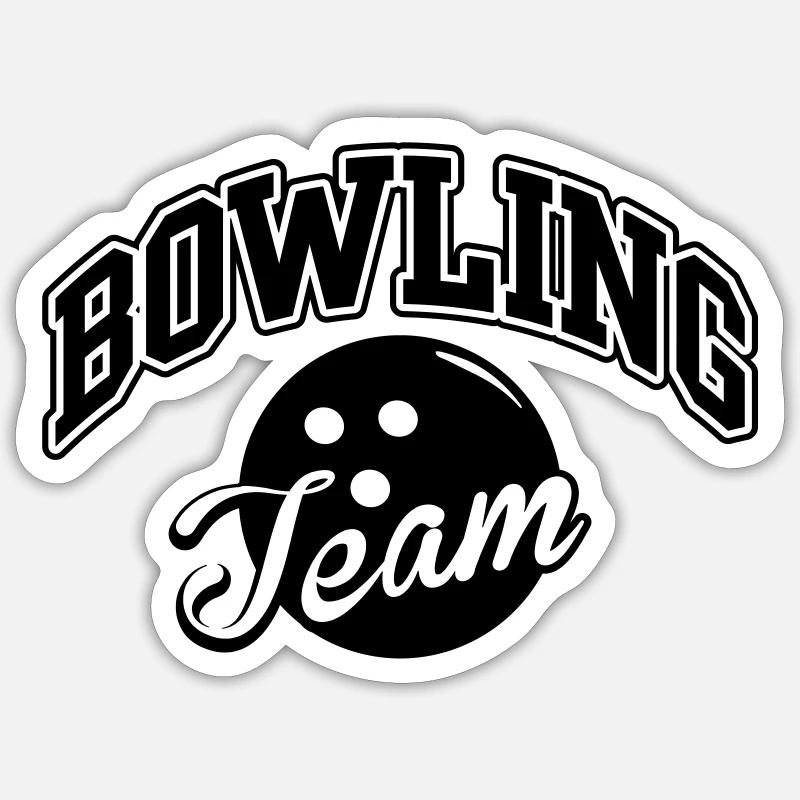 Bowling Team - Sticker Größe S (10 x 10 cm) - Mattweiß