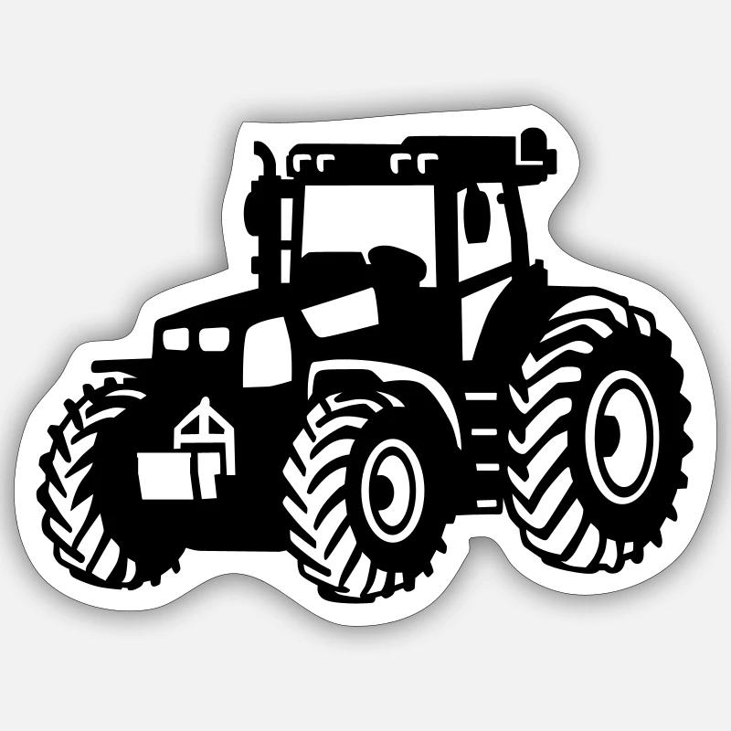 Traktor - Sticker Größe S (10 x 10 cm) - Mattweiß