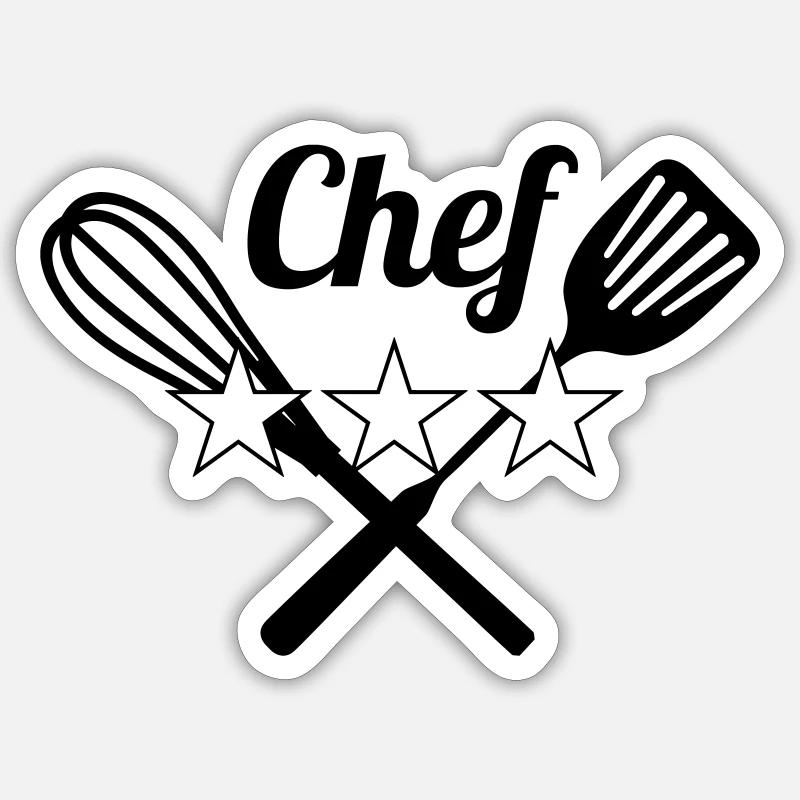 Chef - Sticker size S (10 x 10 cm) - white matte