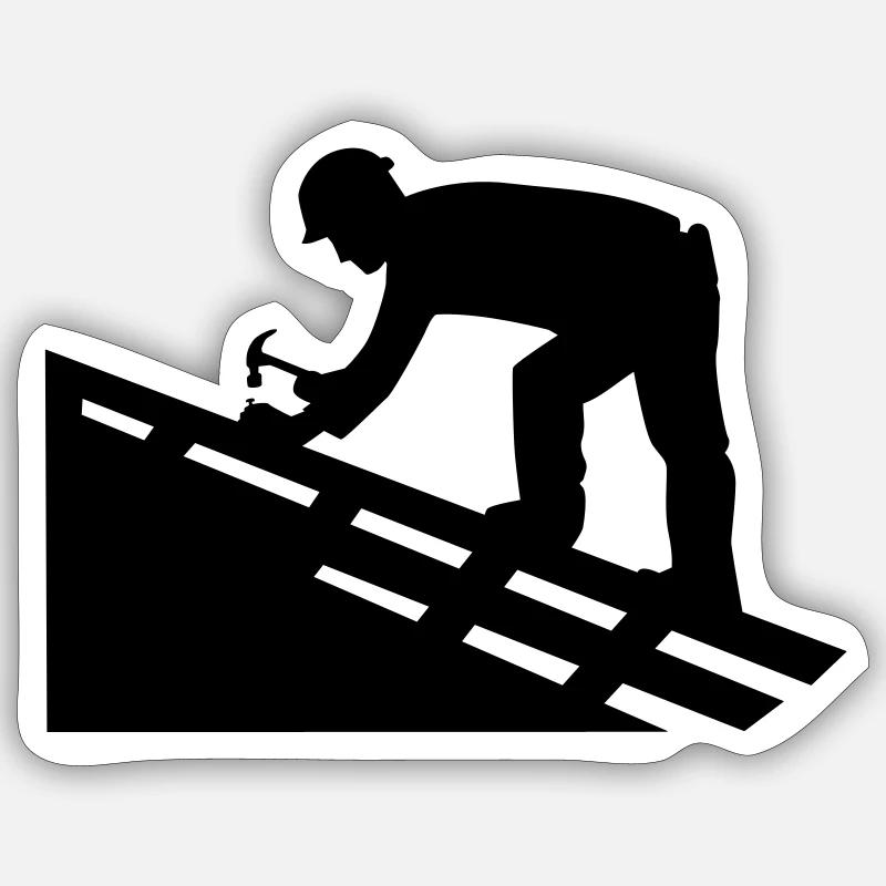 Roofer - Sticker size S (10 x 10 cm) - white matte