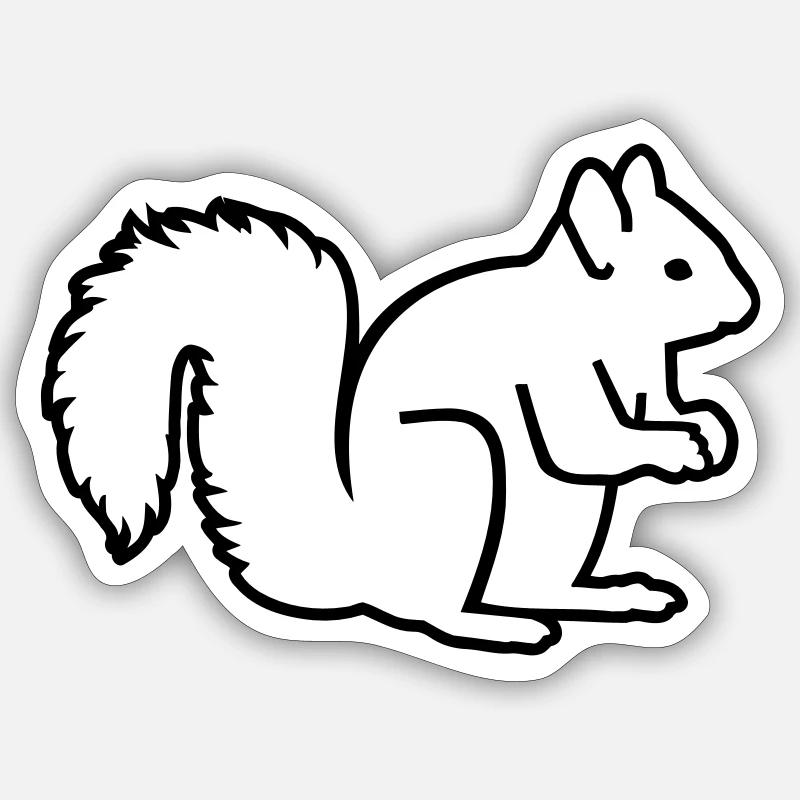 Ecureuil - Sticker taille S (10 x 10 cm) - blanc mat