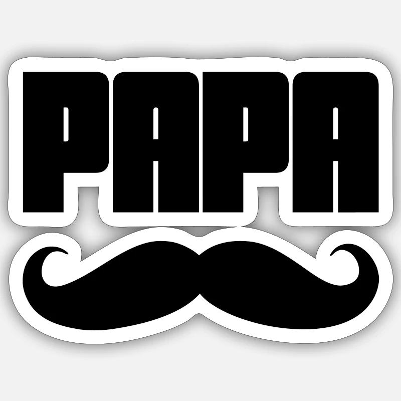 Papa - Sticker taille S (10 x 10 cm) - blanc mat