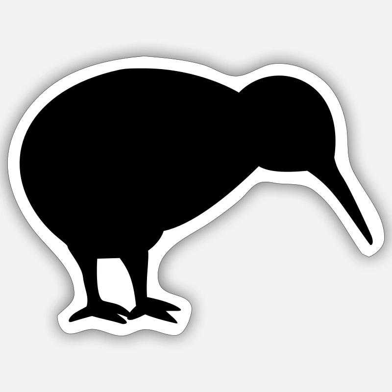 Kiwi - Sticker Größe S (10 x 10 cm) - Mattweiß