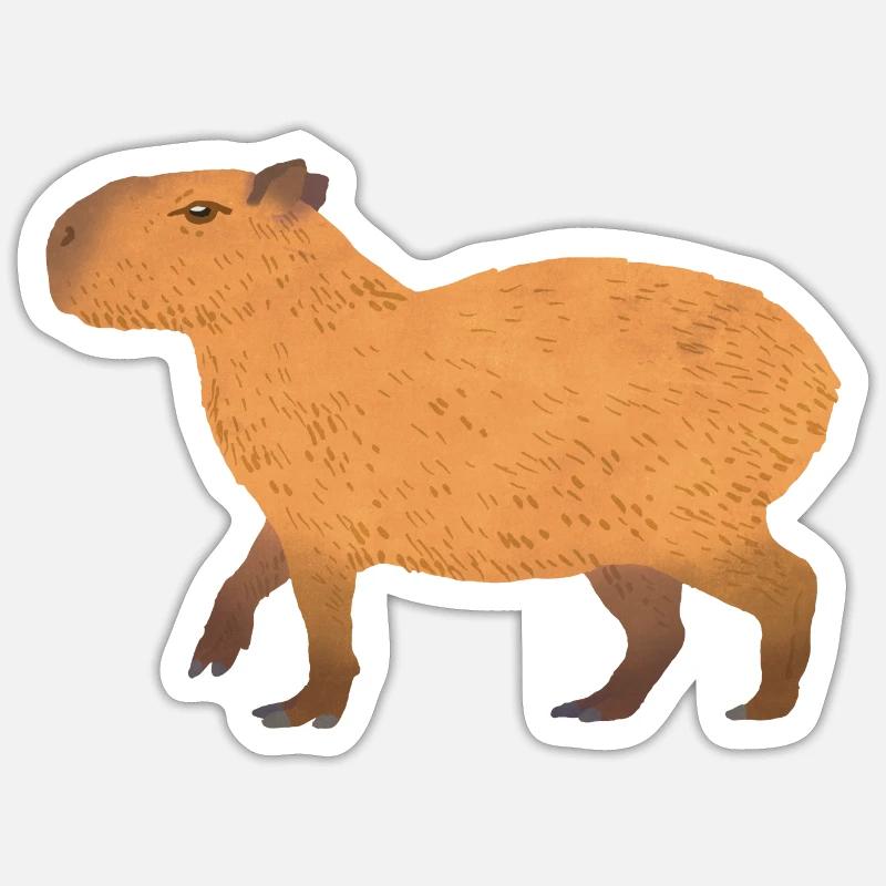 Capybara 01 - Sticker taille S (10 x 10 cm) - blanc mat