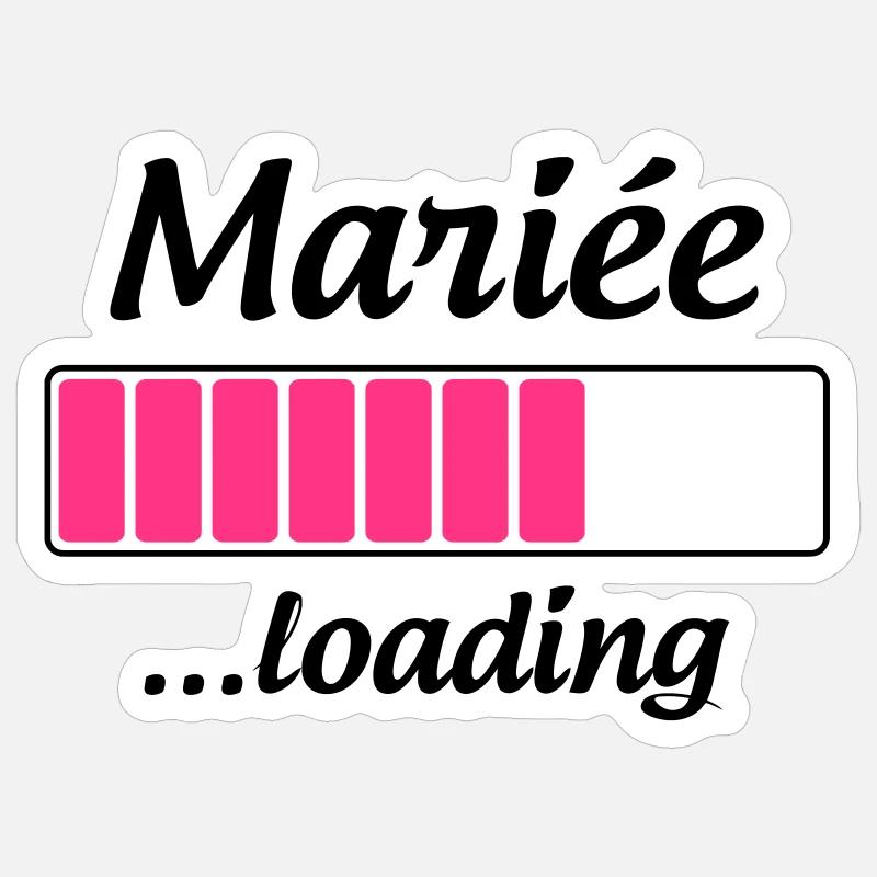 Mariée ...loading - Sticker taille S (10 x 10 cm) - blanc mat