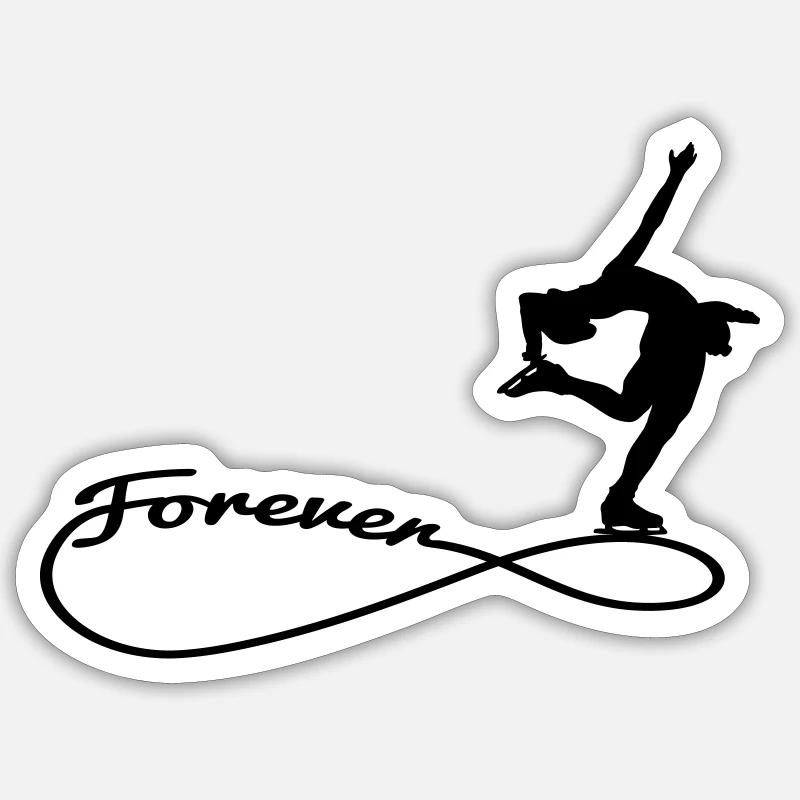 forever eiskunstlauf 1 - Sticker Größe S (10 x 10 cm) - Mattweiß