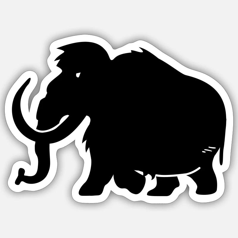 mammoth - Sticker size S (10 x 10 cm) - white matte