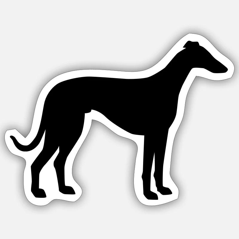 Lévrier - Sticker taille S (10 x 10 cm) - blanc mat