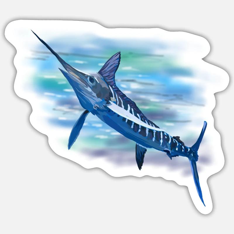 swordfish - Sticker size S (10 x 10 cm) - white matte