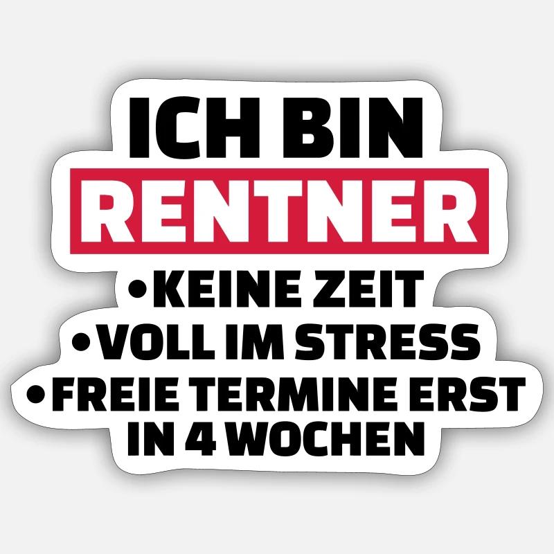 Rentner - Sticker Größe S (10 x 10 cm) - Mattweiß