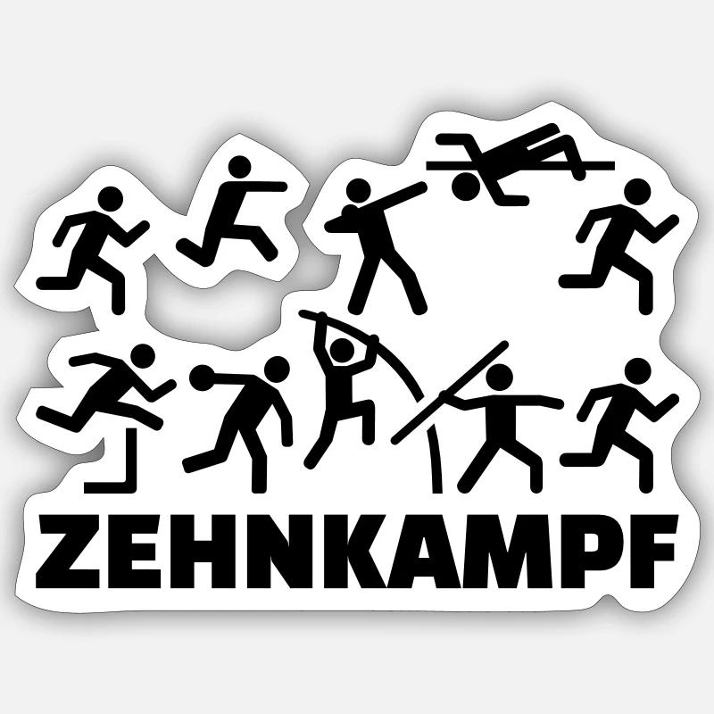 Zehnkampf - Sticker Größe S (10 x 10 cm) - Mattweiß