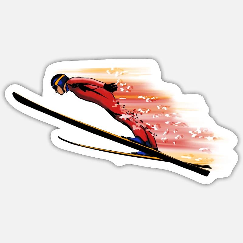 ski jumping - Sticker size S (10 x 10 cm) - white matte