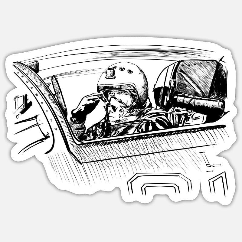 Pilot - Sticker size S (10 x 10 cm) - white matte