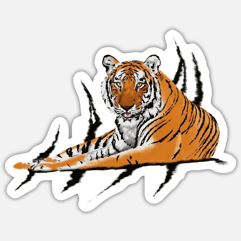Tiger - Sticker size S (10 x 10 cm) - white matte