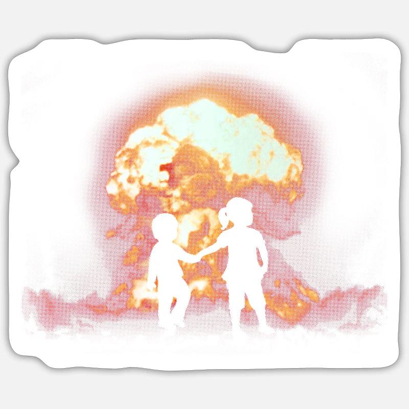 Atomarer Unfall-Atompilz-Weltuntergang - Atomwaffe Sticker Größe S (10 x 10 cm)