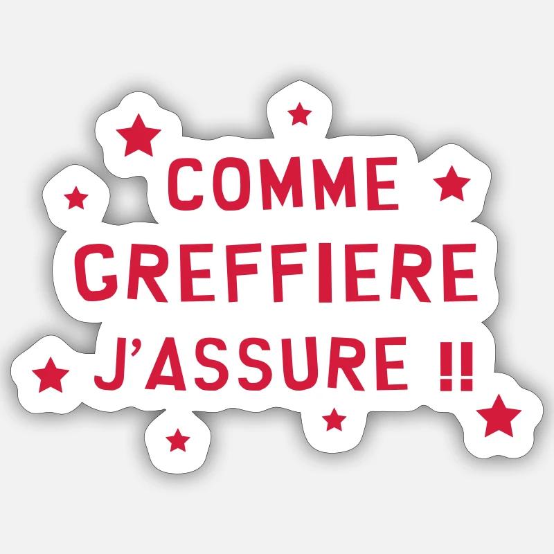 Greffe / Greffier / Justice / Droit / Greffière - Sticker taille S (10 x 10 cm) - blanc mat