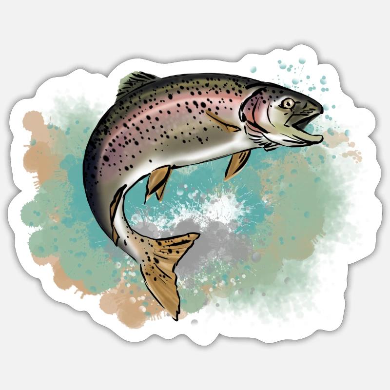 Trout - Sticker size S (10 x 10 cm) - white matte