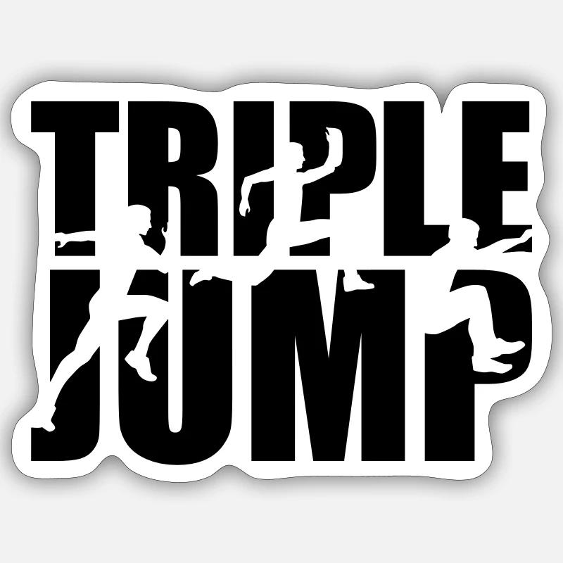 Triple jump - Sticker taille S (10 x 10 cm) - blanc mat