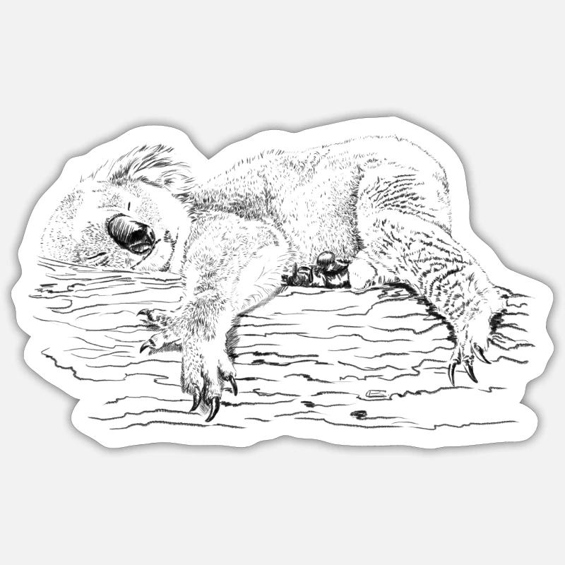 Koala - Sticker Größe S (10 x 10 cm) - Mattweiß