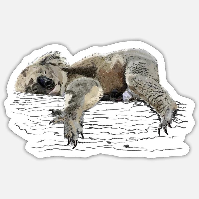 Koala - Sticker Größe S (10 x 10 cm) - Mattweiß