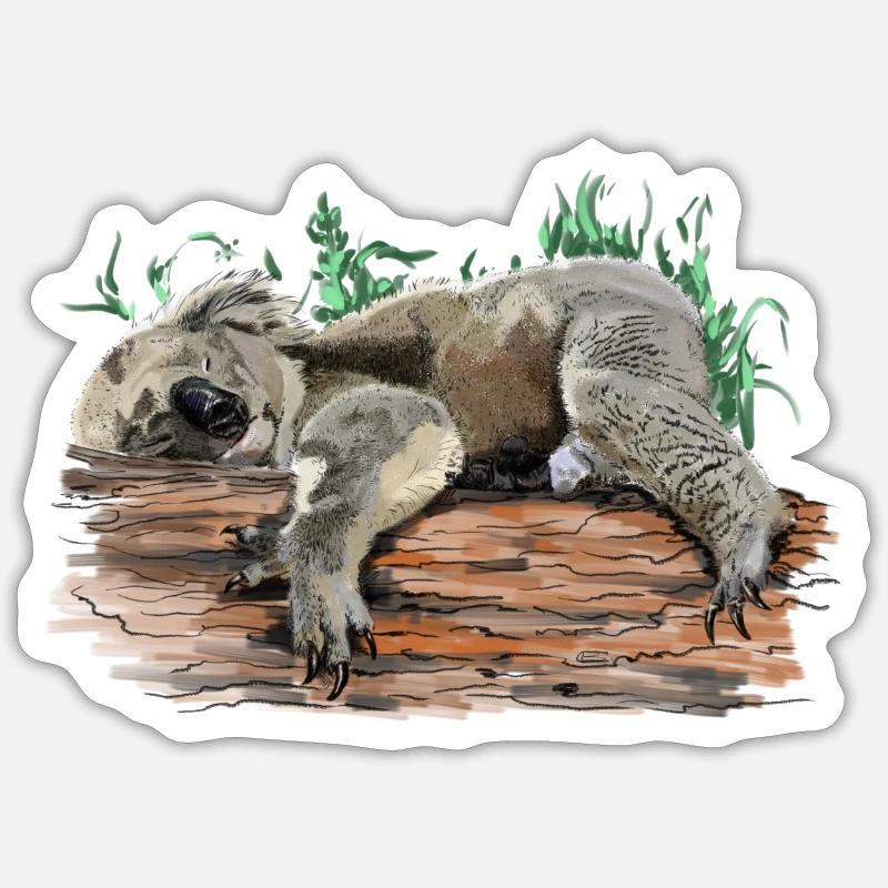 Koala - Sticker Größe S (10 x 10 cm) - Mattweiß