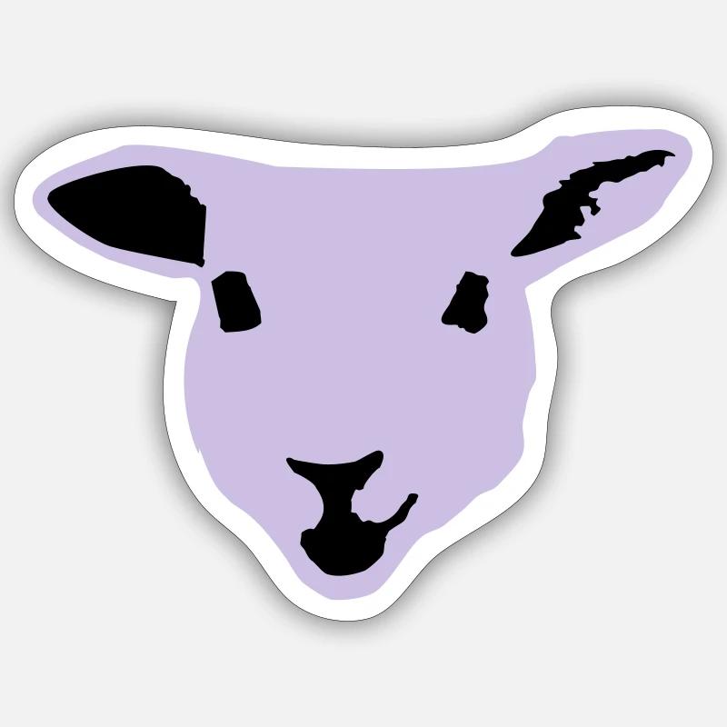 Schaf, Lamm - Sticker Größe S (10 x 10 cm) - Mattweiß