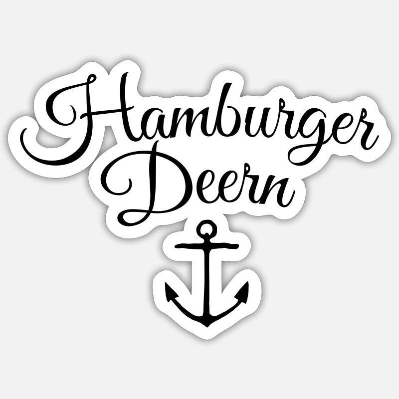 Hamburger Deern Anker Classique - Sticker taille S (10 x 10 cm) - blanc mat