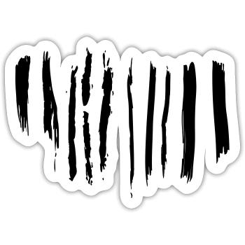 Schwarz-weiße Pinselstriche - Sticker Größe S (10 x 10 cm) - Mattweiß - Vorne