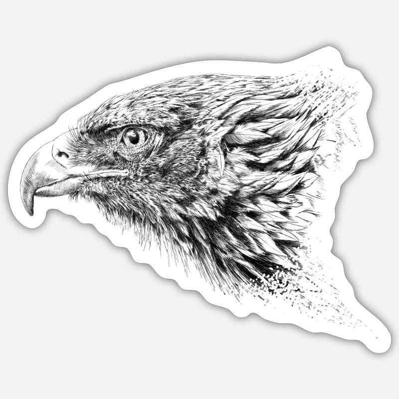 Adler - Sticker Größe S (10 x 10 cm) - Mattweiß