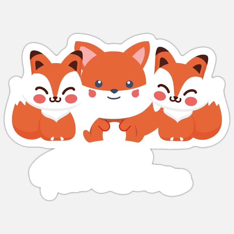 Renard - Sticker taille S (10 x 10 cm) - blanc mat