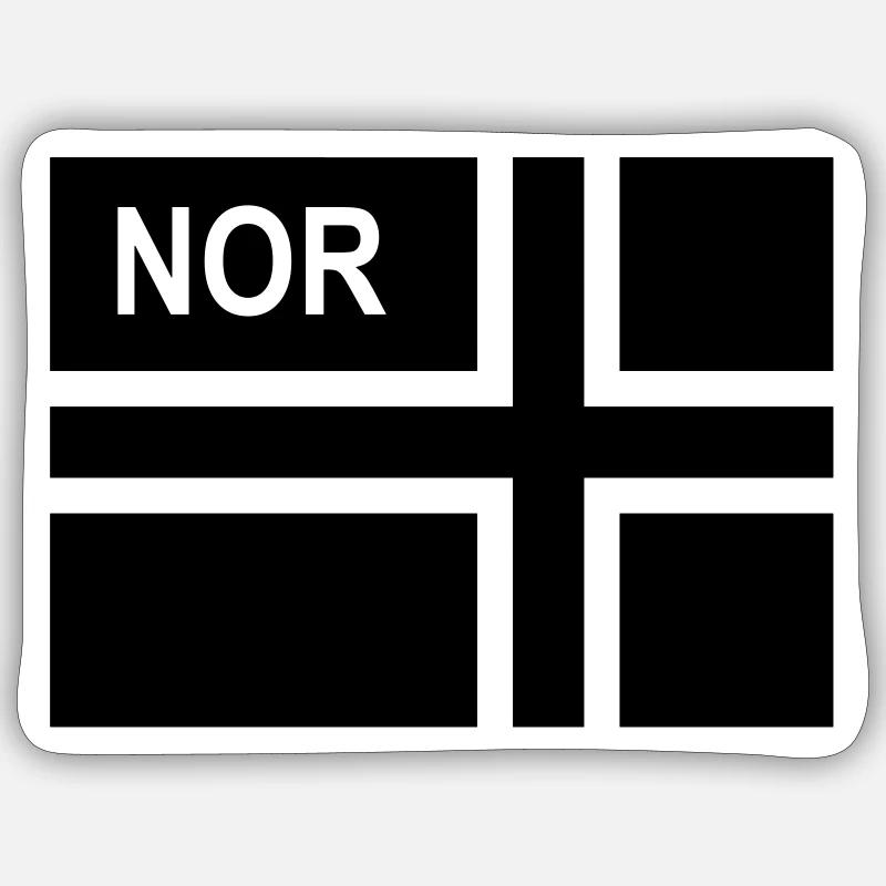 Norwegian tactical flag Norway - NOR (right) - Sticker size S (10 x 10 cm) - white matte