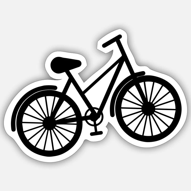 Fahrrad - Sticker Größe S (10 x 10 cm) - Mattweiß
