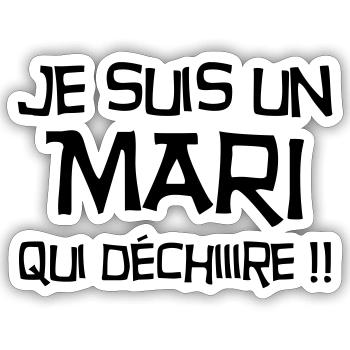 Marriage Wedding Husband Mari Love Mariage Ehemann - Sticker size S (10 x 10 cm) - white matte - Front