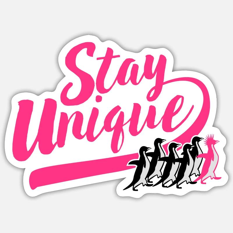 Stay Unique Penguin Punk - Sticker size S (10 x 10 cm) - white matte
