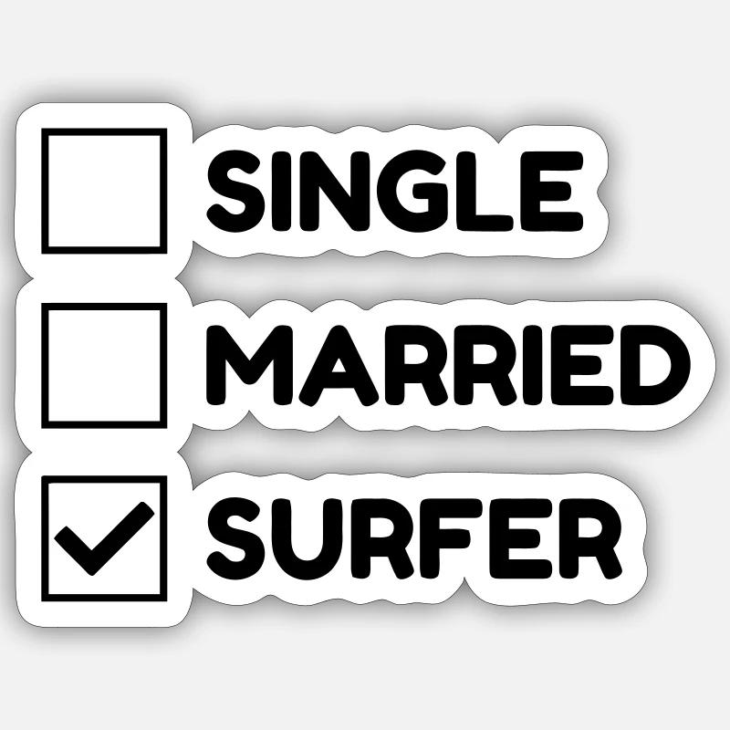 Surf / Surfing / Surfer / Surfen / Beach - Sticker size S (10 x 10 cm) - white matte