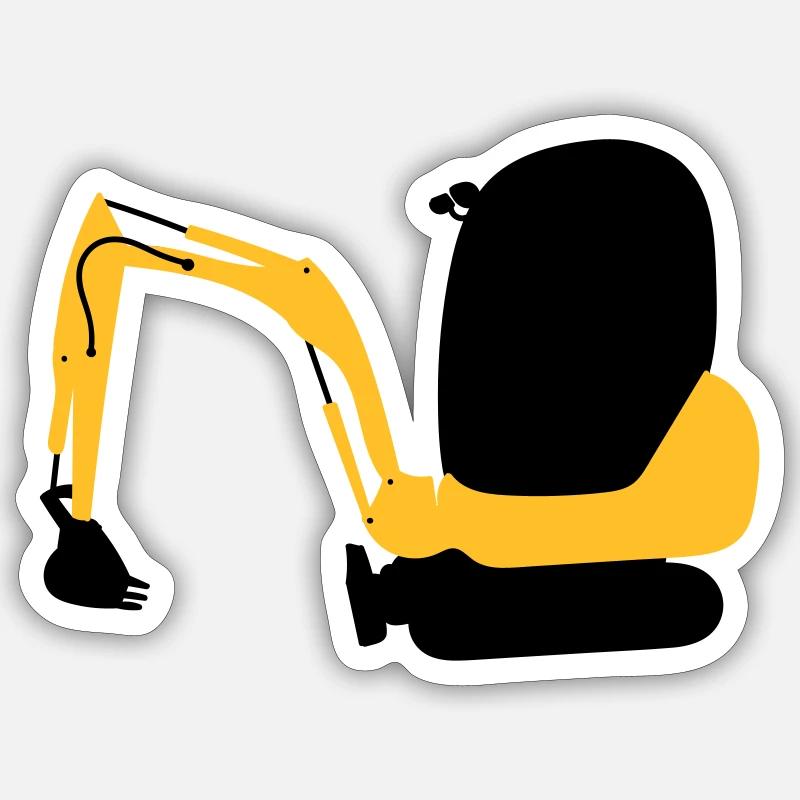 pelleteuse - Sticker taille S (10 x 10 cm) - blanc mat