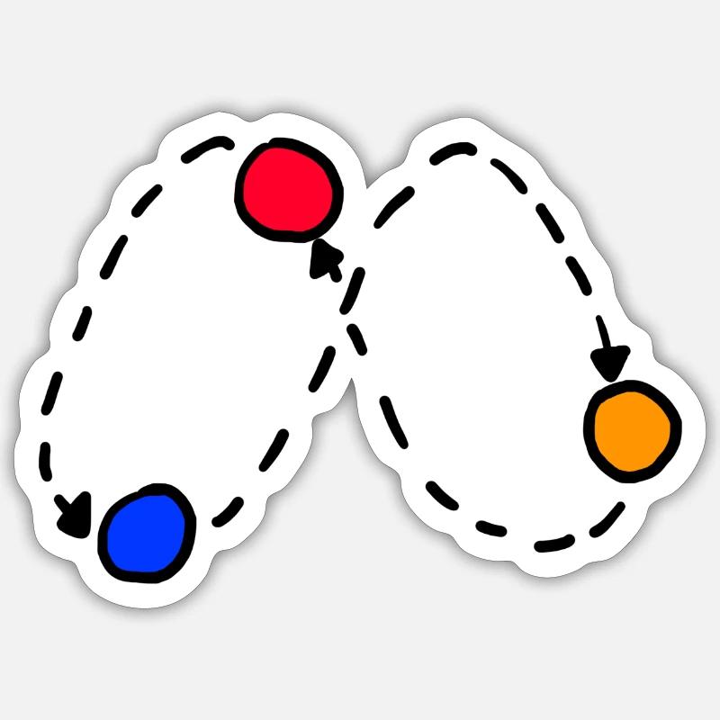 Jonglage - Sticker Größe S (10 x 10 cm) - Mattweiß