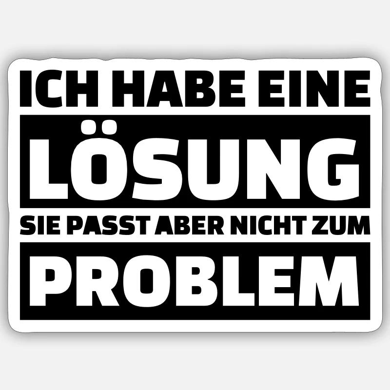 Lösung und Problem Sticker Größe S (10 x 10 cm)