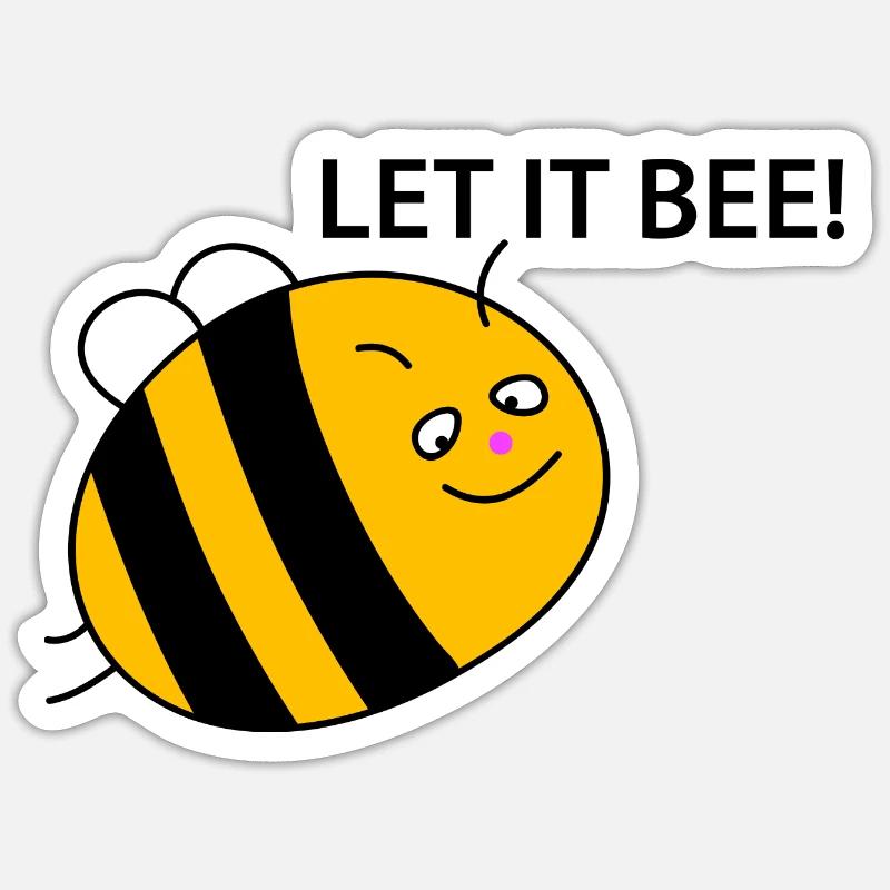 Funny bee - Sticker size S (10 x 10 cm) - white matte