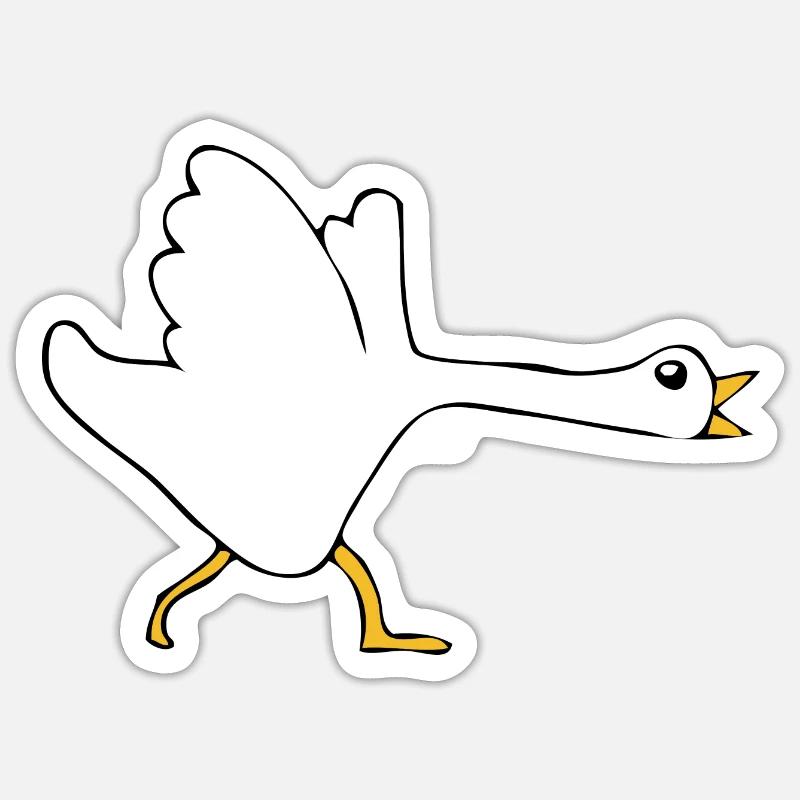 Gans - Sticker Größe S (10 x 10 cm) - Mattweiß