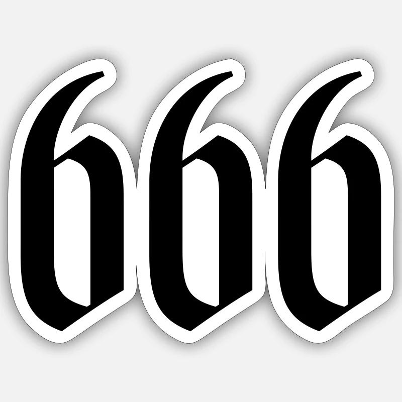 666 - Sticker taille S (10 x 10 cm) - blanc mat