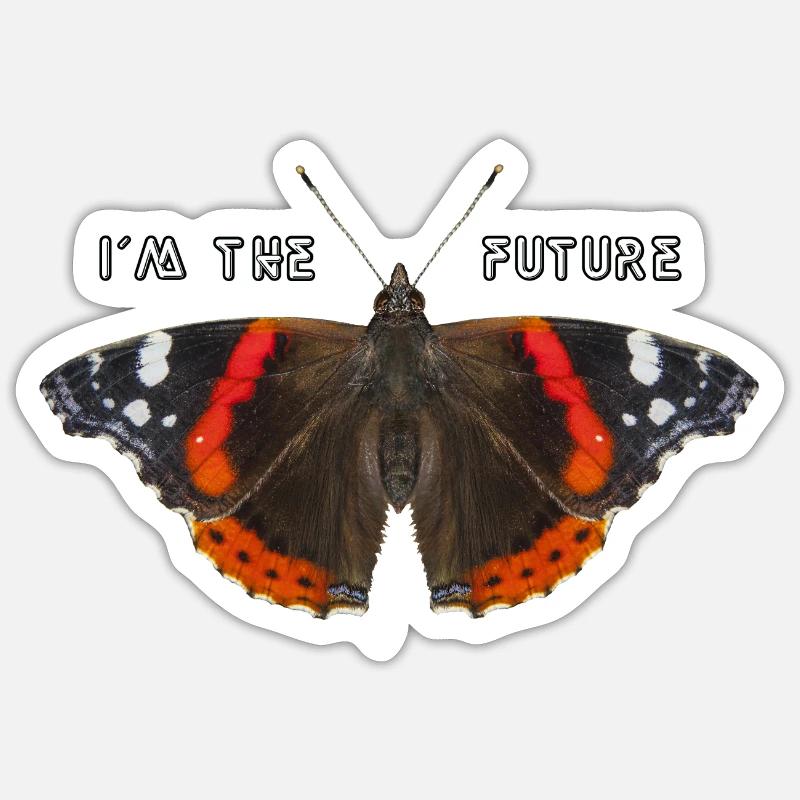 Butterfly text - Sticker size S (10 x 10 cm) - white matte