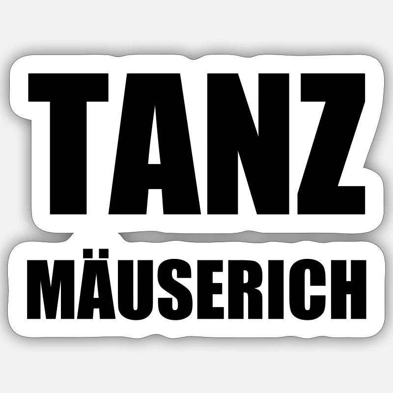 Design "Tanz Mäuserich" - Sticker Größe S (10 x 10 cm) - Mattweiß