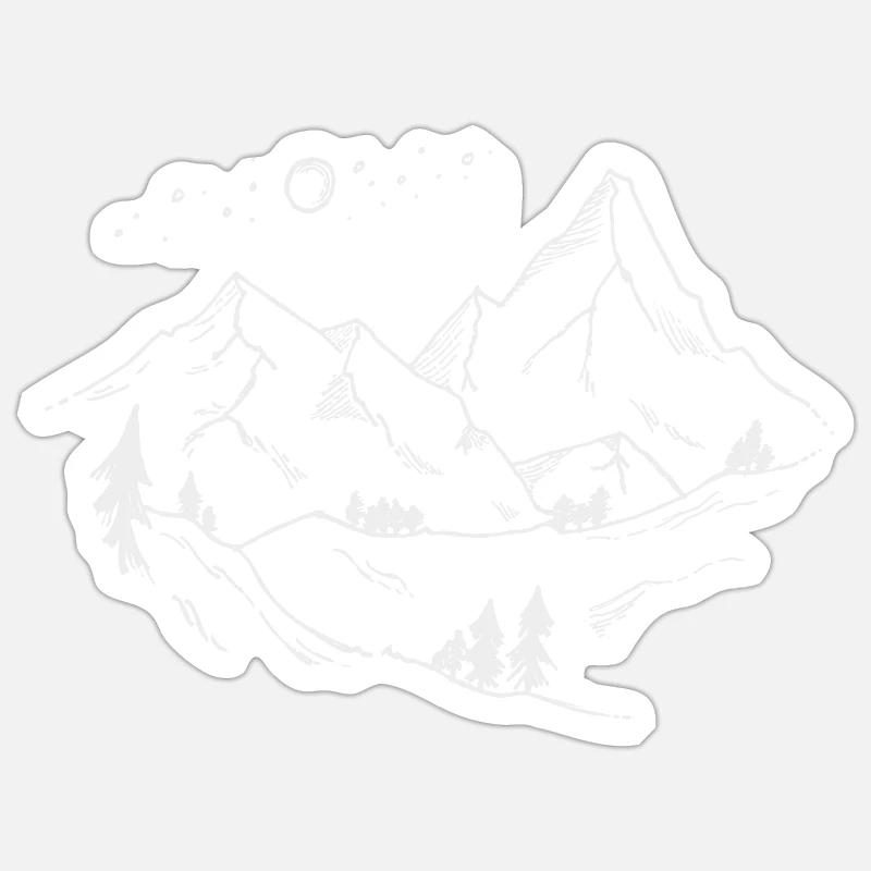 Mountainview - Sticker size S (10 x 10 cm) - white matte
