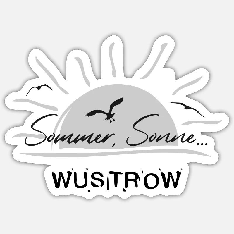 Sommer, Sonne... Wustrow - Sticker Größe S (10 x 10 cm) - Mattweiß