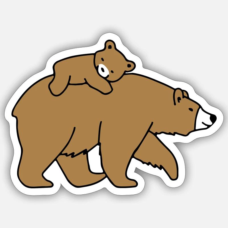 Mama bear with its kid Sticker size S (10 x 10 cm)