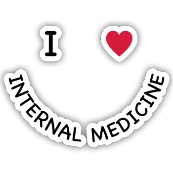 I love internal medicine - Sticker size S (10 x 10 cm) - white matte - Front