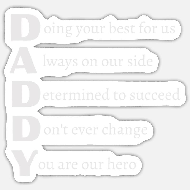 DADDY Gedicht mit grauem Text Sticker Größe S (10 x 10 cm)