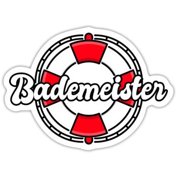 Bademeister - Sticker Größe S (10 x 10 cm) - Mattweiß - Vorne